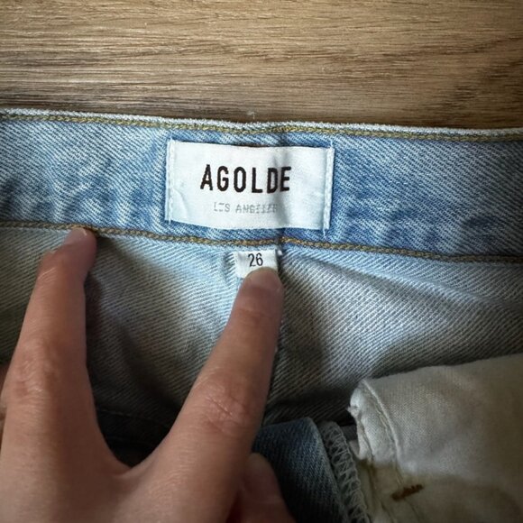 Agolde Denim Maxi Skirt - Light Wash Blue - Picture 6 of 8